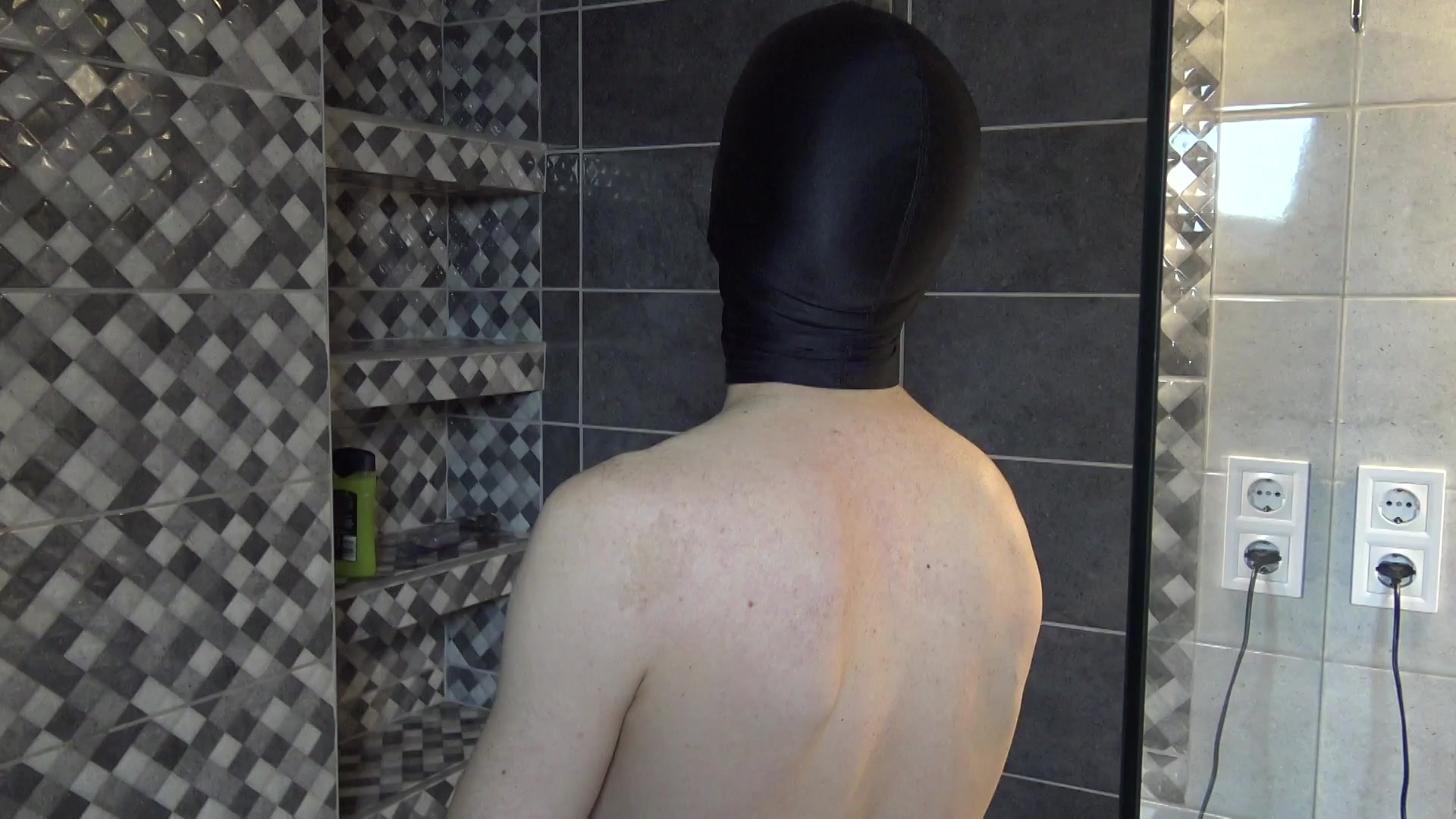 Loser gets kicked in balls under shower by femina