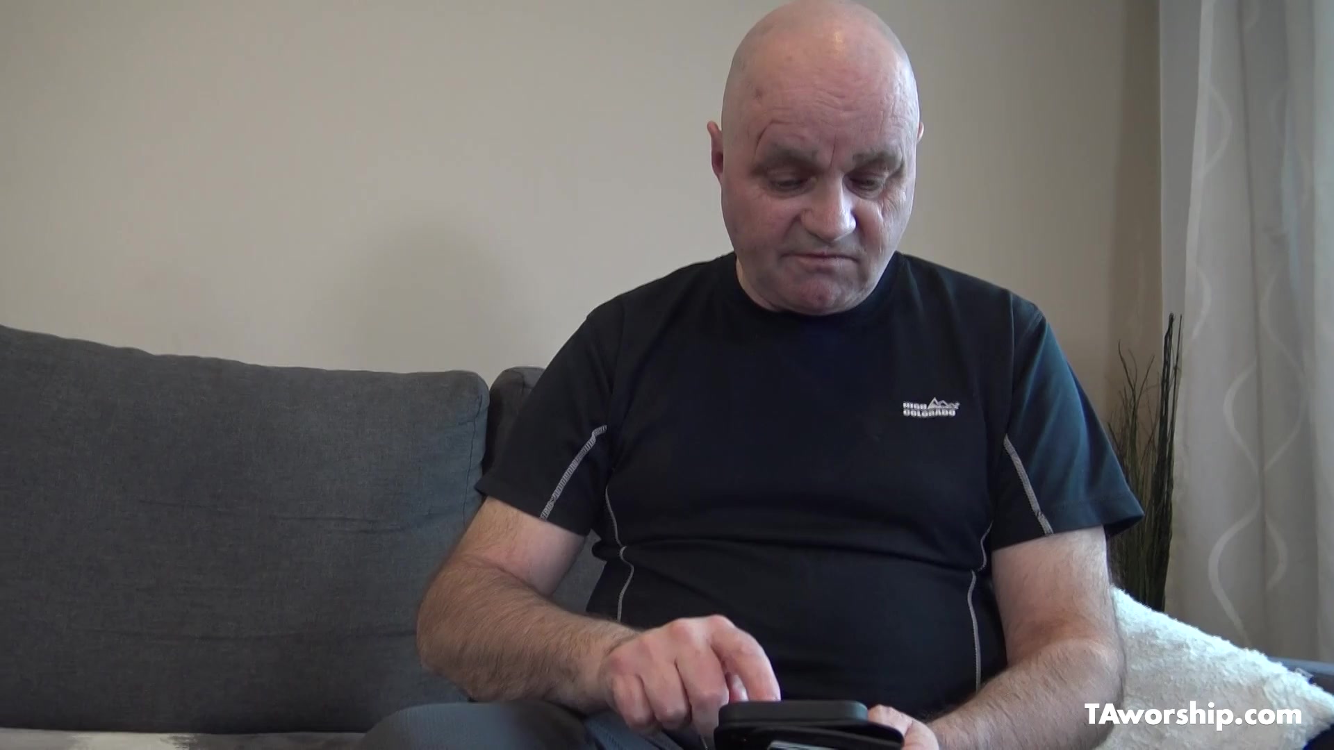 Skinny blonde babe gives femdom HJ